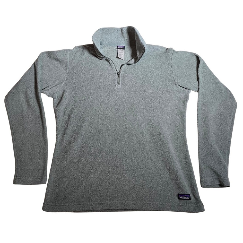 Patagonia Womens Micro D Quarter Zip Fleece Pullover Sage Green Small
